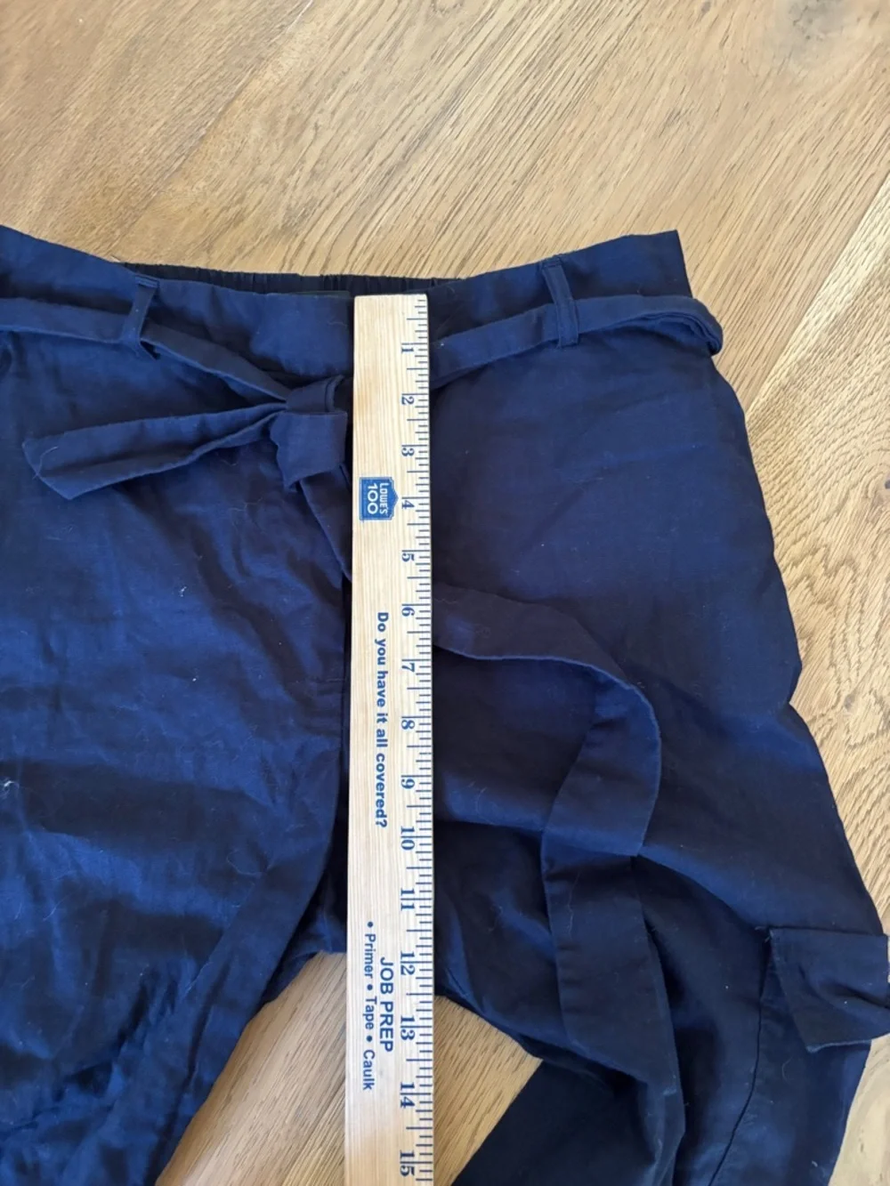Zara linen/cotton blend cargo pants blue womens small